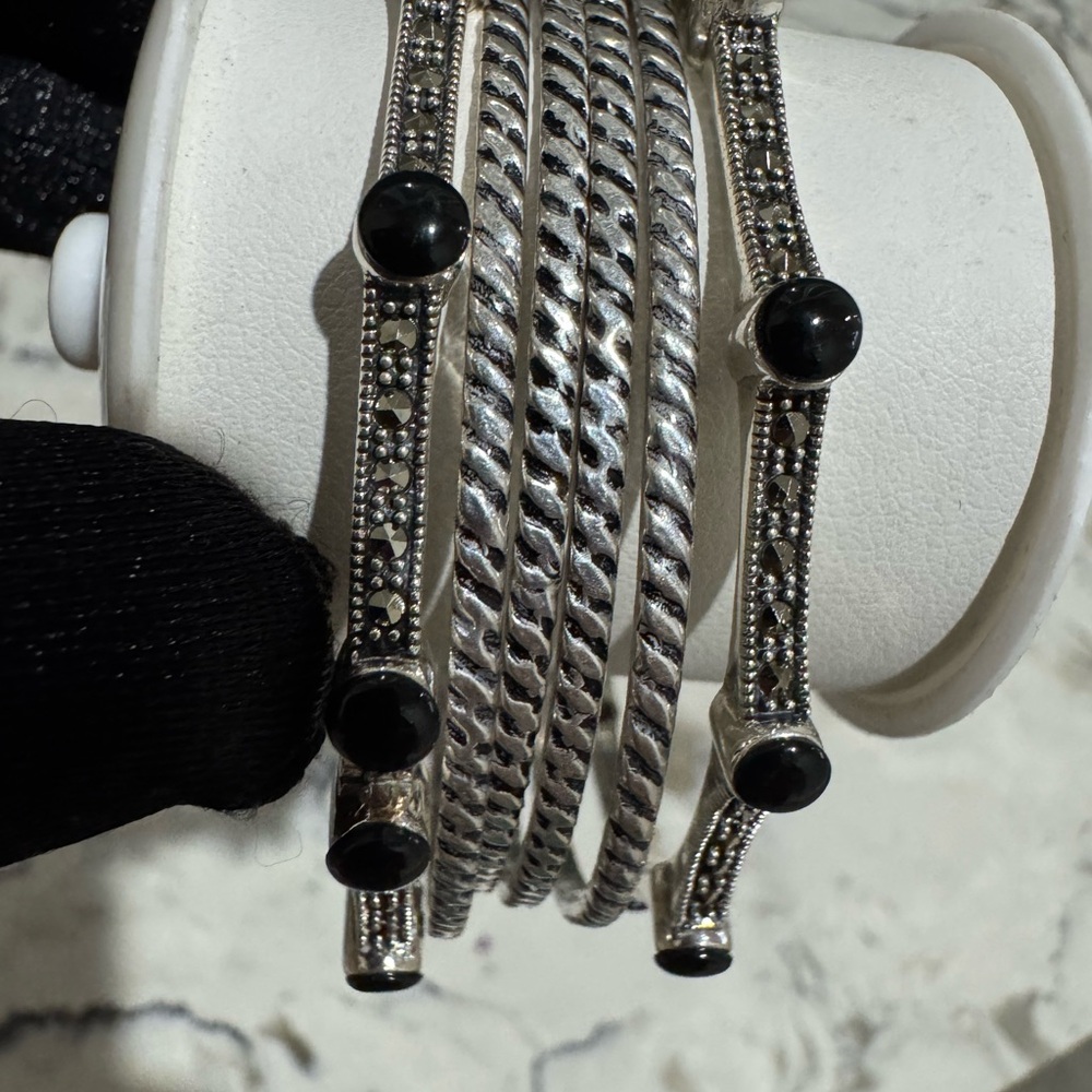 Sterling 925 Silver Bangle Bundle - image 2